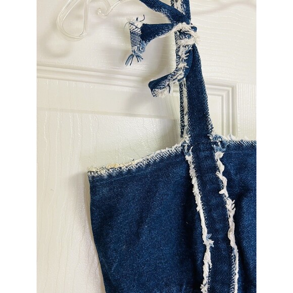 ZARA TRF Denim Crop Top Blue Size XS IX'D EUR XS - Picture 3 of 5